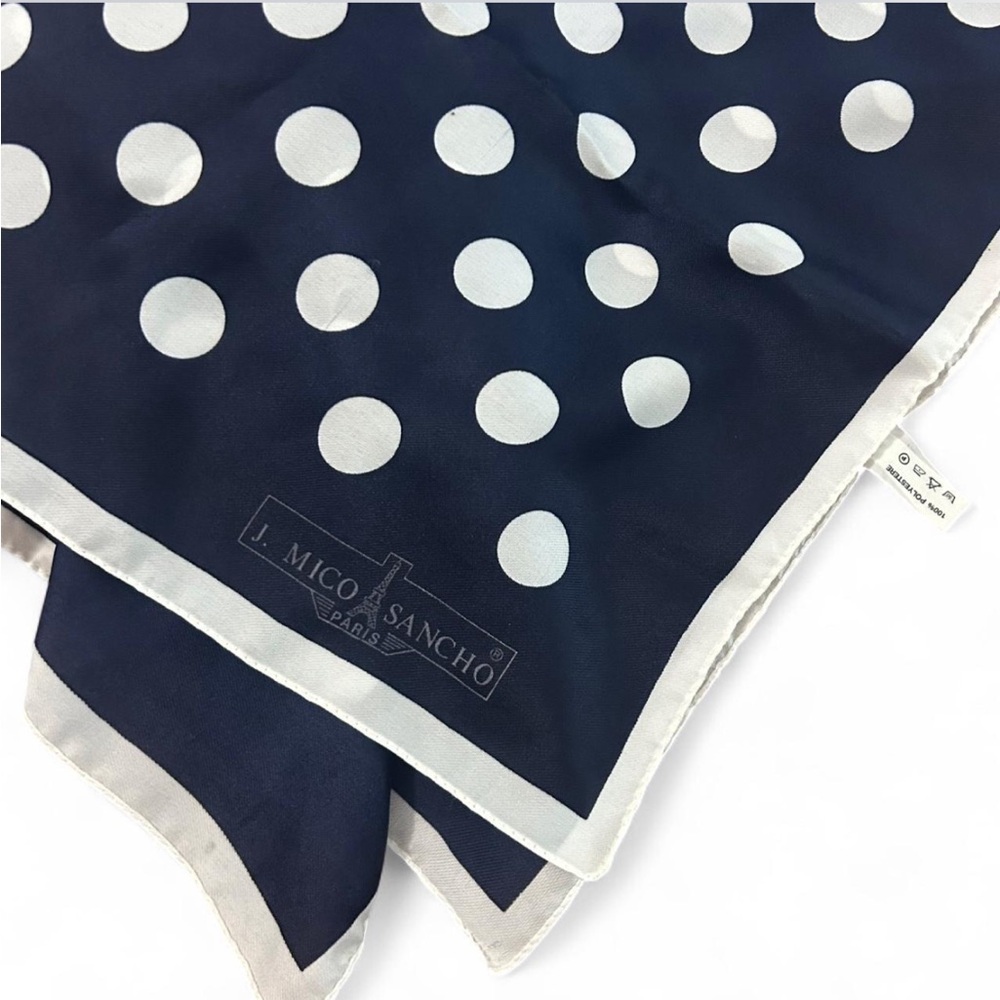 Navy Polka Dot Scarf